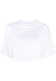 There Was One logo-print cropped T-shirt - Bianco