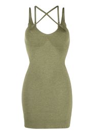 There Was One crossover-strap knitted minidress - Verde