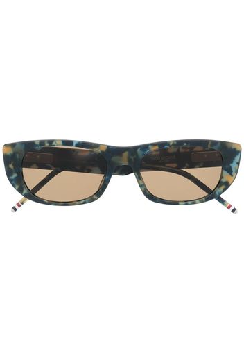 Thom Browne Eyewear tortoiseshell-effect rectangular-frame sunglasses - Blu