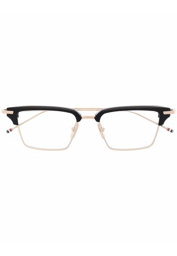 Thom Browne Eyewear RWB-stripe square-frame glasses - Oro