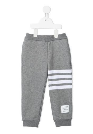 Thom Browne Kids Pantaloni sportivi con righe - Grigio