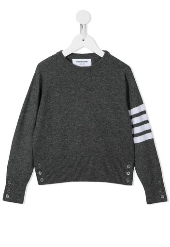 Thom Browne Kids Maglione con righe - Grigio