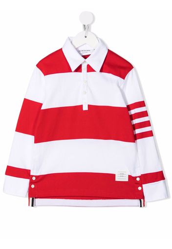 Thom Browne Kids Polo con righe - Rosso