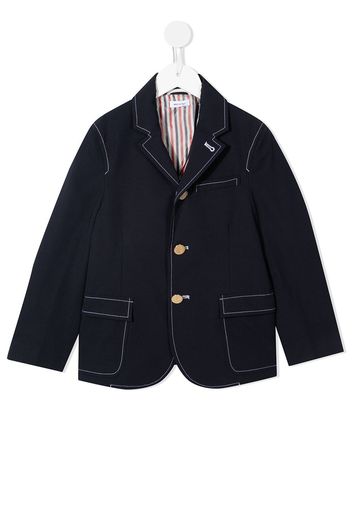 Thom Browne Kids PATCH POCKET SPORT COAT IN TYPEWRITER CLOTH - Blu