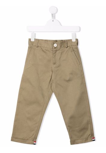 Thom Browne Kids Chino con bordo RWB - Marrone