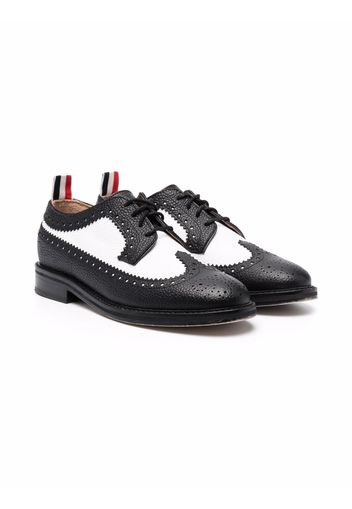 Thom Browne Kids Brogues con dettaglio a righe RWB - Nero