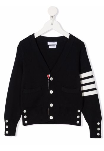 Thom Browne Kids Cardigan a righe - Blu