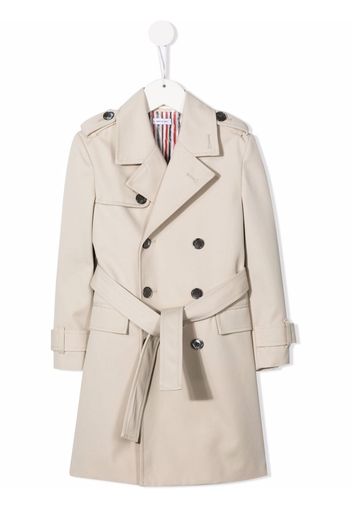 Thom Browne Kids Trench doppiopetto - Toni neutri