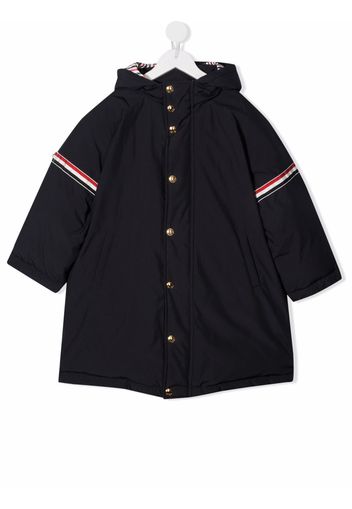 Thom Browne Kids Cappotto con cappuccio - Blu