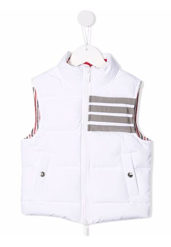 Thom Browne Kids Gilet imbottito a righe - Bianco