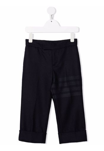 Thom Browne Kids Pantaloni dritti con stampa - Blu