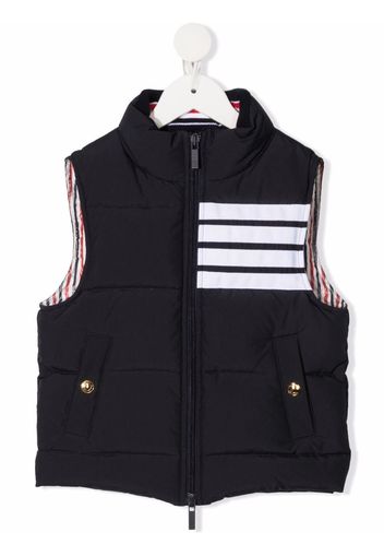 Thom Browne Kids Gilet imbottito a righe - 415 Navy