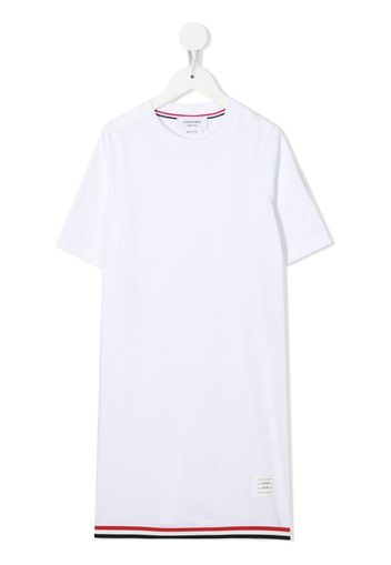 Thom Browne Kids Abito modello T-shirt a righe - Bianco