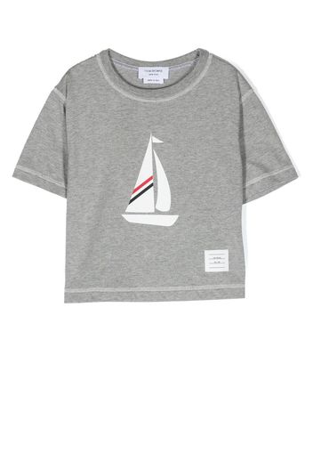 Thom Browne Kids T-shirt con stampa - Grigio