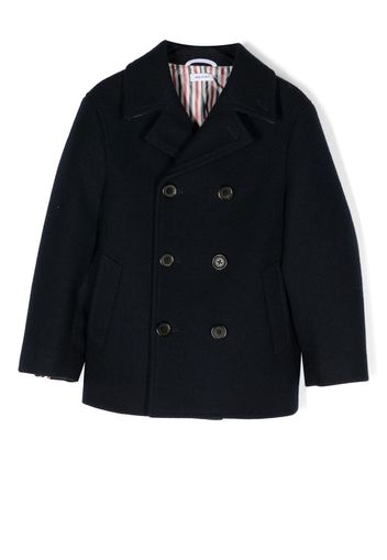 Thom Browne Kids Caban doppiopetto - Blu