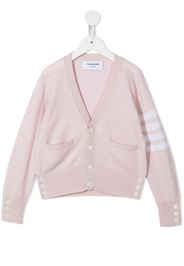 Thom Browne Kids Cardigan con scollo a V - Rosa