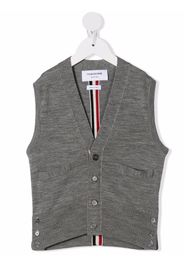 Thom Browne Kids Cardigan con dettaglio a righe - Grigio