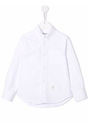 Thom Browne Kids Camicia con logo - Bianco