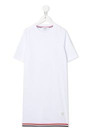 Thom Browne Kids Abito modello T-shirt a righe - Bianco