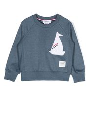 Thom Browne Kids Felpa con ricamo - Blu