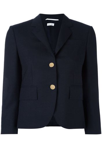 Classic Single Breasted Sport Coat In Navy 2-Ply Wool Fresco