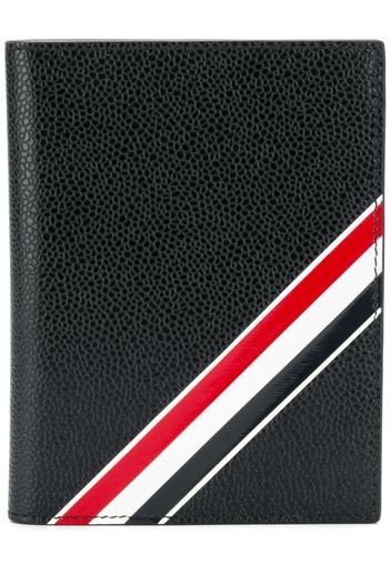 Diagonal Intarsia Stripe Passport Holder In Pebble Grain Leather