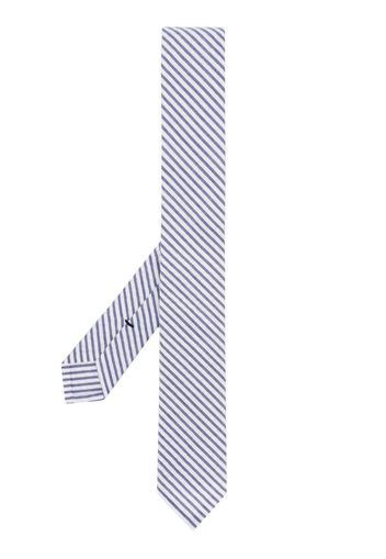 Classic Necktie In Navy Seersucker