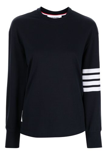 Thom Browne LONG SLEEVE OVERSIZED TEE IN MED WEIGHT JERSEY W/ ENGINEERED 4 BAR - Blu