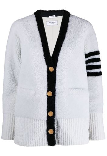 Thom Browne Cardigan con dettaglio a righe - Bianco