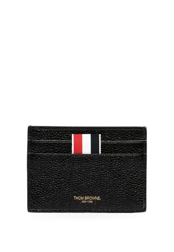 Thom Browne grosgrain-tab leather cardholder - 001 BLACK