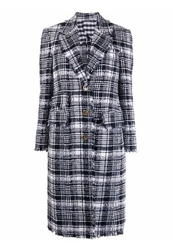 Thom Browne Cappotto midi a quadri - Blu