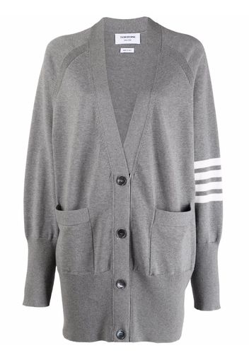 Thom Browne Cardigan con dettaglio a 4 righe - Grigio