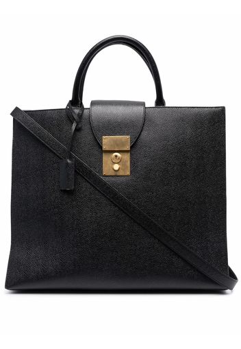 Thom Browne MR. THOM TOTE IN PEBBLE GRAIN LEATHER - L40, H33, W12 - Nero