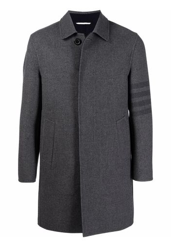Thom Browne UNCONSTRUCTED RELAXED BAL COLLAR OVERCOAT W/ 4BAR IN DOUBLE FACE MELTON - Grigio