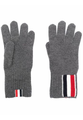 Thom Browne RWB stripe merino wool gloves - Grigio