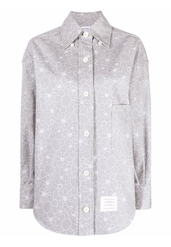 Thom Browne Camicia a fiori oversize - Grigio