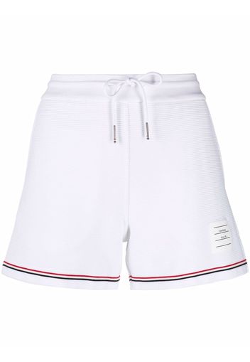 Thom Browne Shorts con orlo a righe RWB - 100 WHITE