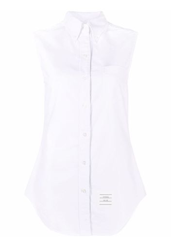 Thom Browne sleeveless pointed collar shirt - Bianco