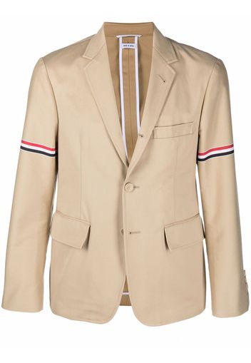 Thom Browne Blazer monopetto con banda RWB - Toni neutri