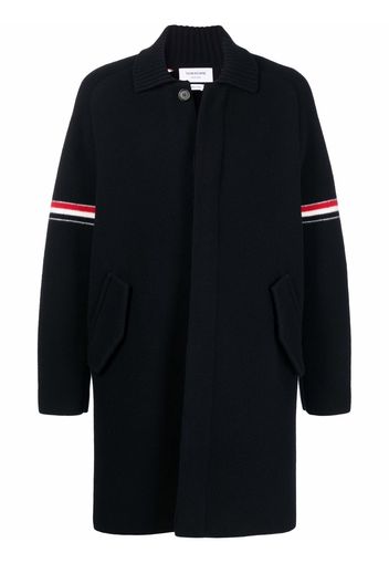 Thom Browne Cappotto Milano con banda a righe RWB - Blu