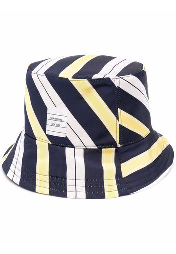 Thom Browne tartan-stripe jacquard bucket hat - Blu