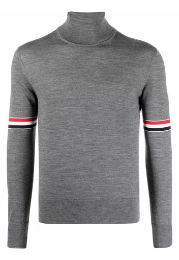 Thom Browne tri-colour stripe roll-neck jumper - Grigio