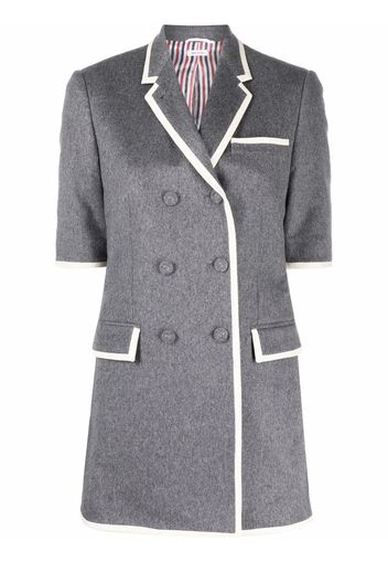 Thom Browne Blazer doppiopetto con righe a contrasto - Grigio