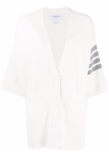 Thom Browne Cardigan con dettaglio a 4 righe - Bianco