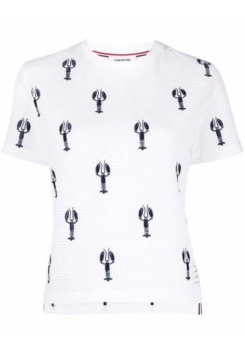 Thom Browne T-shirt con ricamo - Bianco