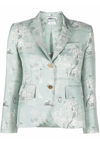 Thom Browne Blazer con motivo jacquard a fiori - Verde