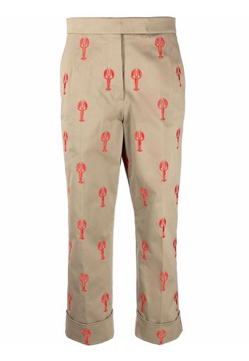 Thom Browne pantaloni con ricamo - Toni neutri