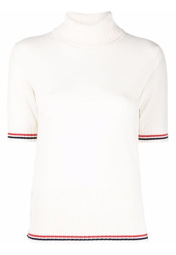 Thom Browne Top con bordo a righe RWB - Bianco