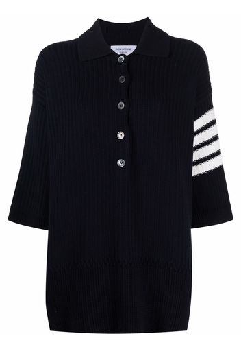 Thom Browne Polo con dettaglio a righe - Blu