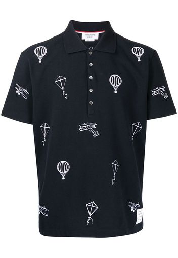 Thom Browne Polo con ricamo - Nero